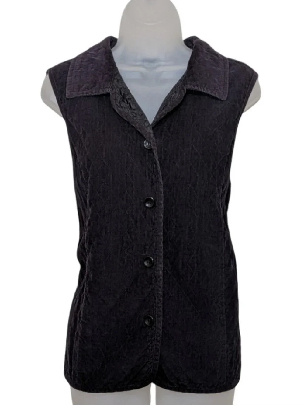 Basic Editions | Sleeveless Black Button-Front Unisex Courdory Vest | Outdoors